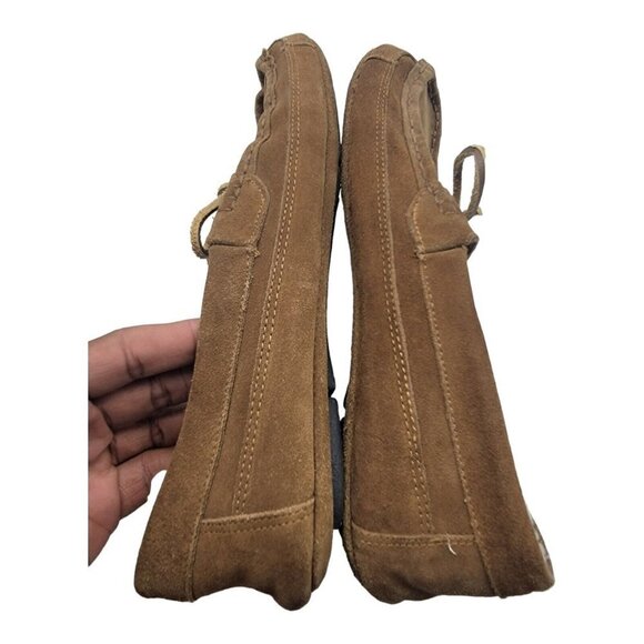 Eddie Bauer Shoes Mens Size 13 Edison Faux Fur Lined Moccasin Suede Slippers - Picture 9 of 11